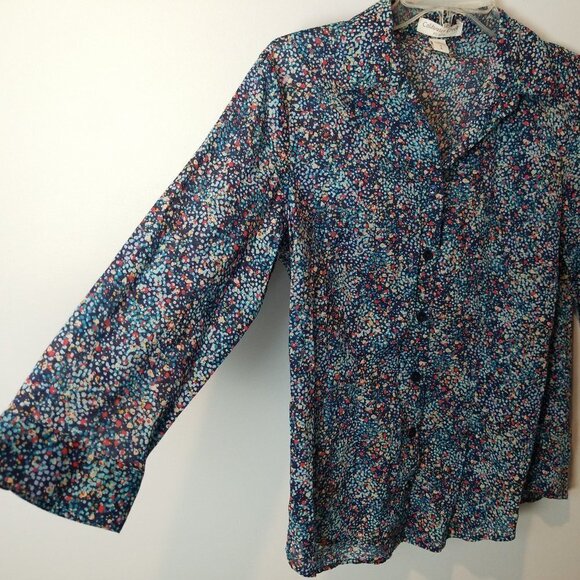 COLDWATER CREEK no iron confetti button down - Picture 4 of 7